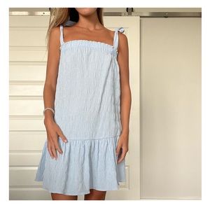 Light Blue Checkered Sundress, Size S